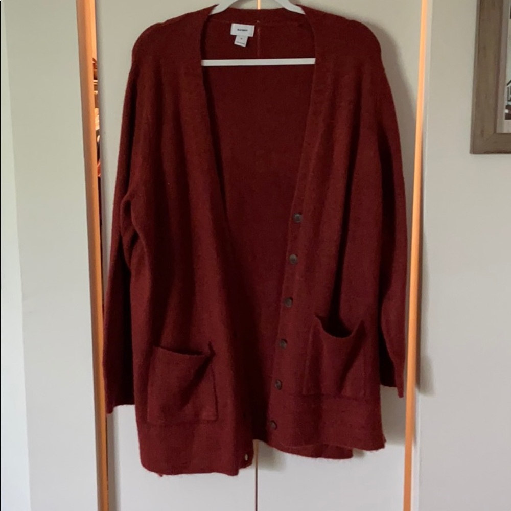 Rust color cardigan